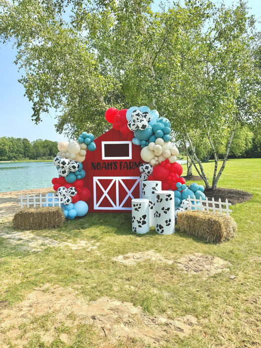 Barn Birthday Backdrop & Balloon Garland
