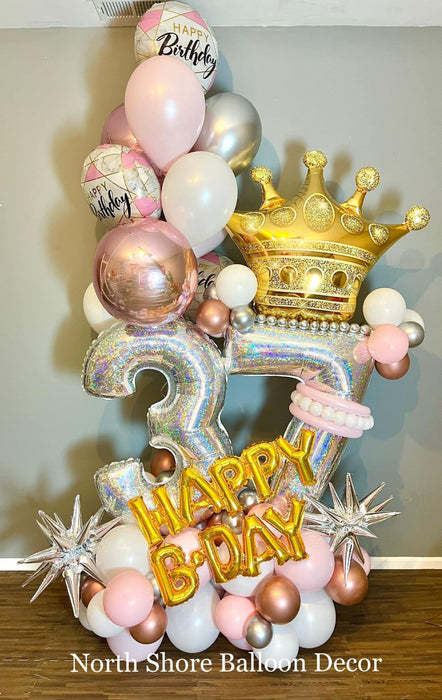 Adult Birthday Crown Marquee with Numbers