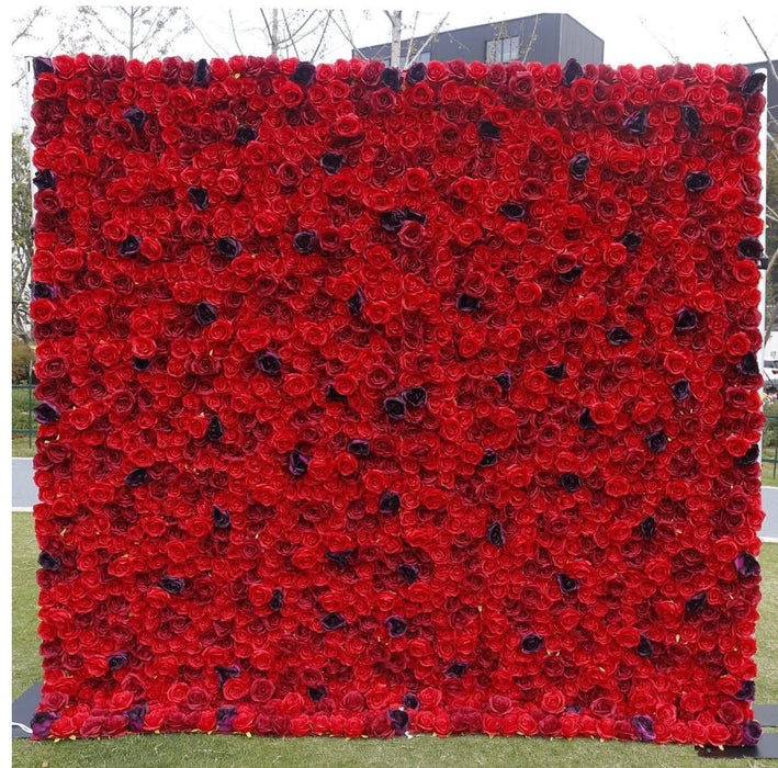 Red Rose Wedding Proposal Valentines Day Flower Wall Rental 7x7