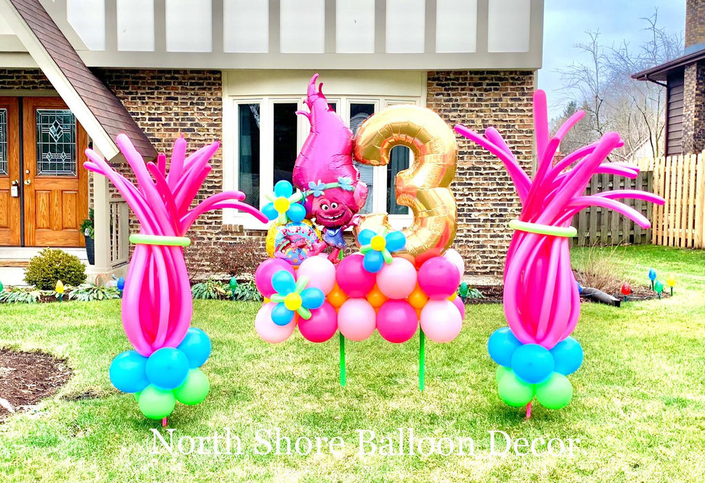 Trolls 3rd Birthday Sculptures & Scene