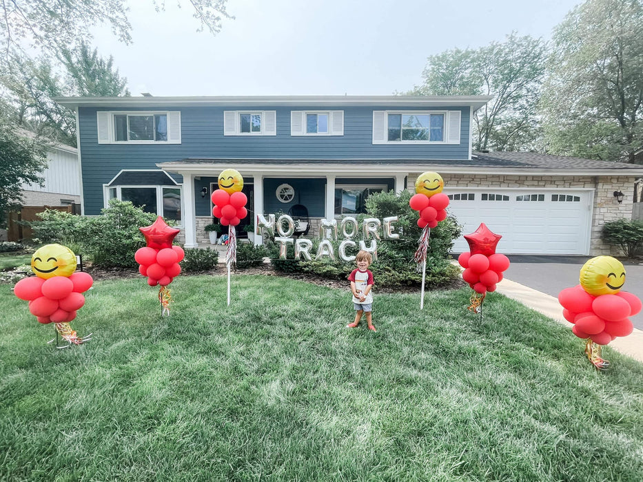 Smiley Yard Balloon Display with Custom Message