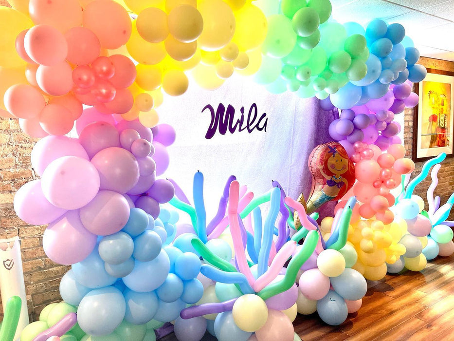 Swimming Mermaid Birthday Photo Op Frame with Ocean Plants