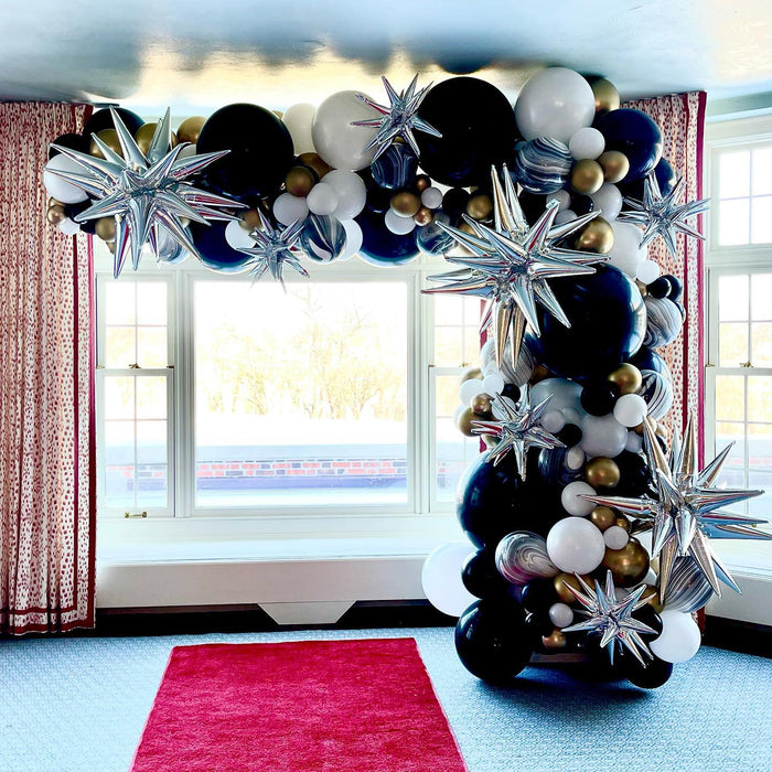 Showstopper Organic Demi Balloon Arch with 12 Point Spike Stars
