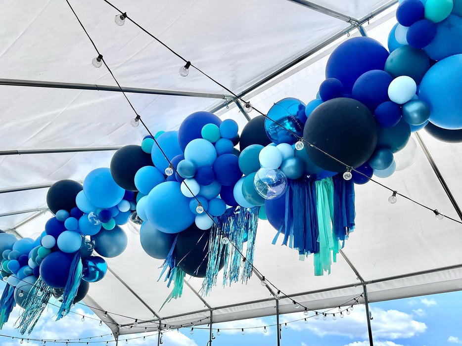 Bluegrass Party Tent Garland with Tassels and Twinkle Lights