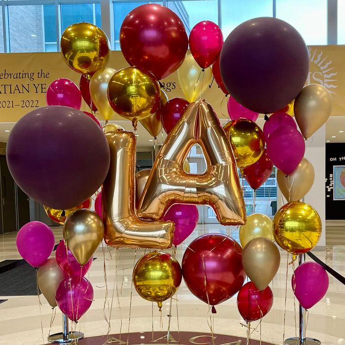 Sporting Event Helium Balloon Wall with Letters