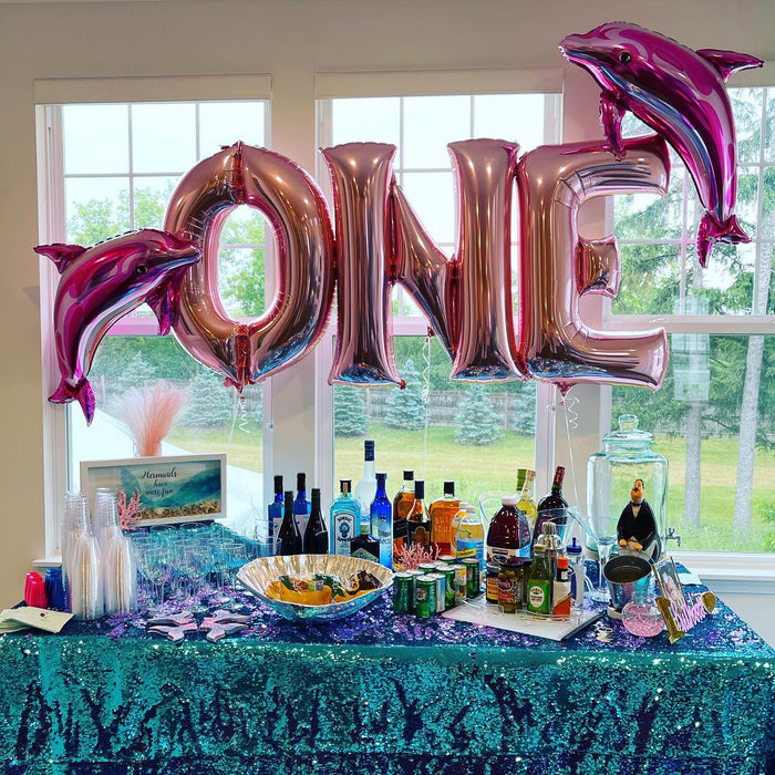Dolphin 1st Birthday Helium Display
