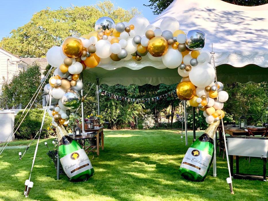 Bubbly Brunch Demi Balloon Arch with Champagne Foil