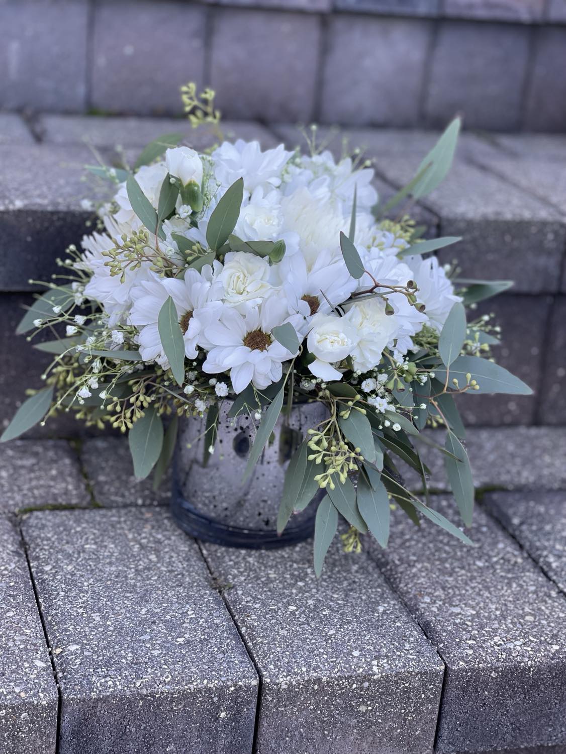 Shimmer Vase Centerpiece Set of 6- Fresh Flowers
