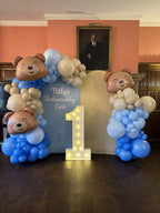 Teddy First Birthday Balloon Backdrop