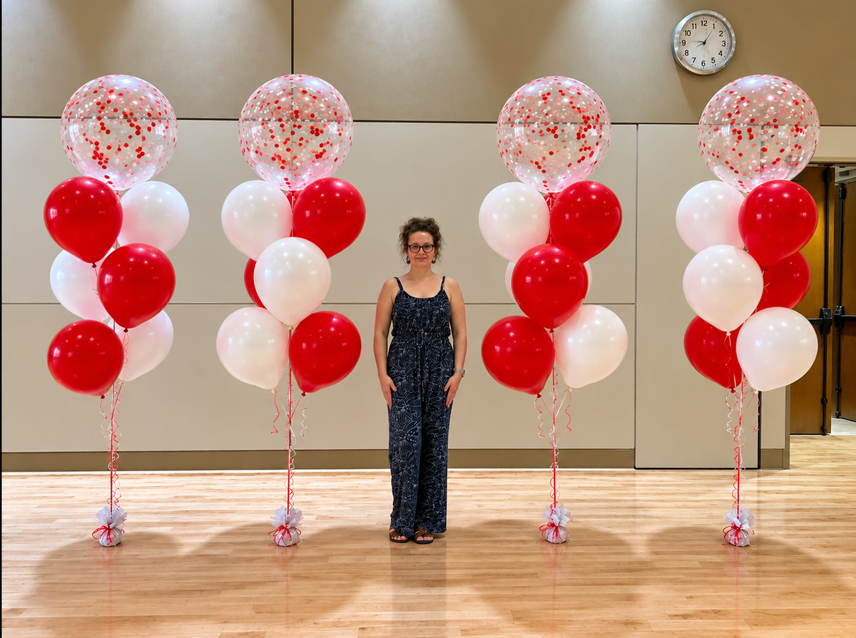 $175 Deluxe Corporate Confetti Helium Bouquet