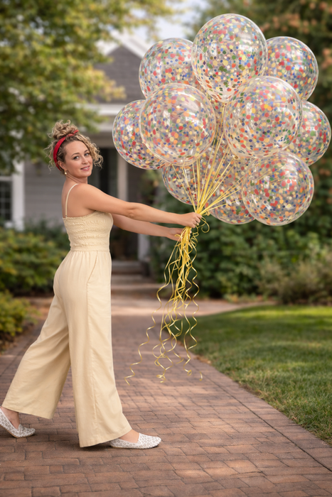 Jumbo Confetti Helium Balloon Bouquets 7 Foot