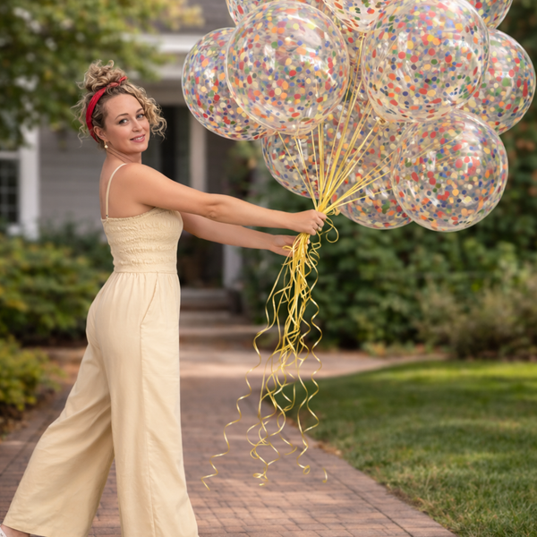 Jumbo Confetti Helium Balloon Bouquets 7 Foot
