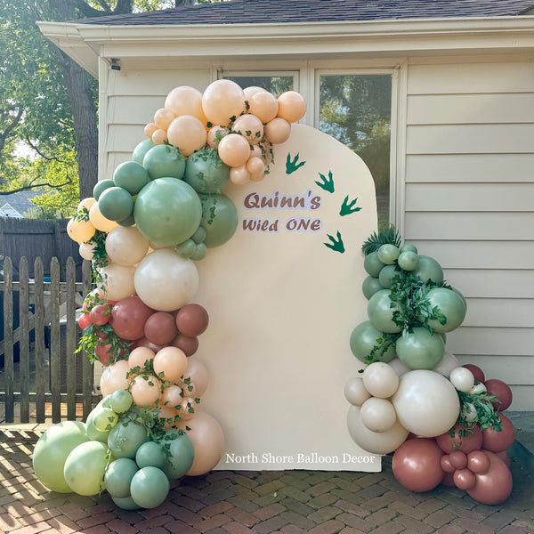 Dinosaur Birthday Backdrop & Balloon Garland