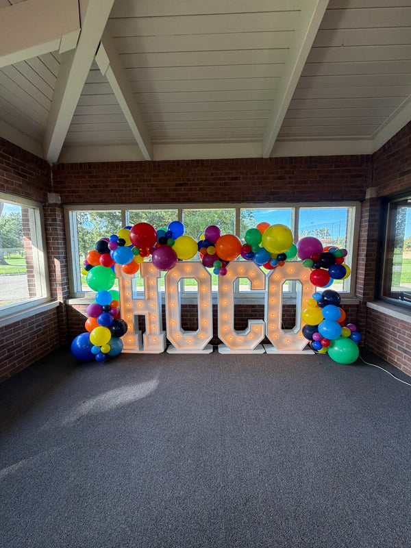 $750 Hoco Light up Letters and Balloon Clusters (Indoor ONLY)
