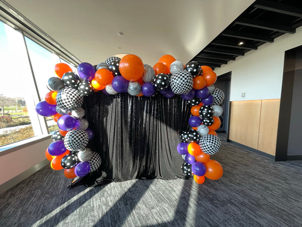 Festive Halloween Office Balloon Arch, Photo Op, Columns & Mini Sculptures