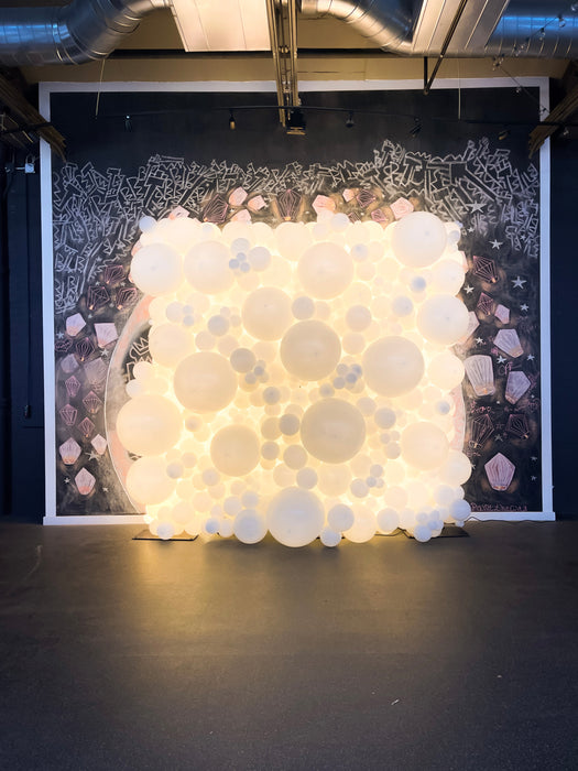 Bright White LED Light Up Balloon Wall