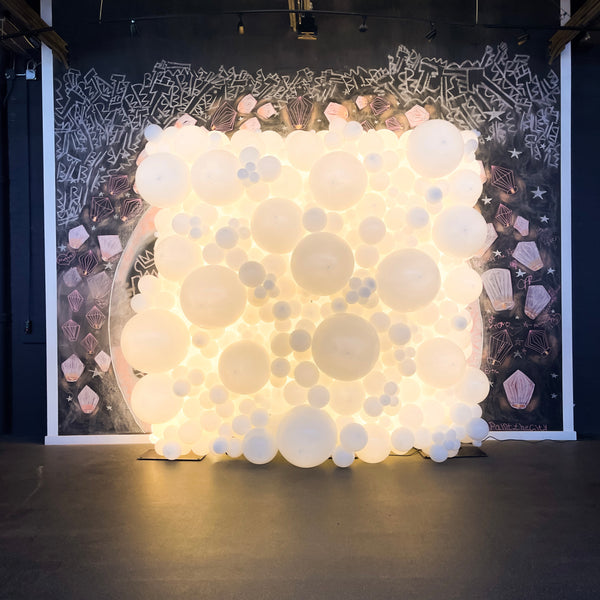 Bright White LED Light Up Balloon Wall