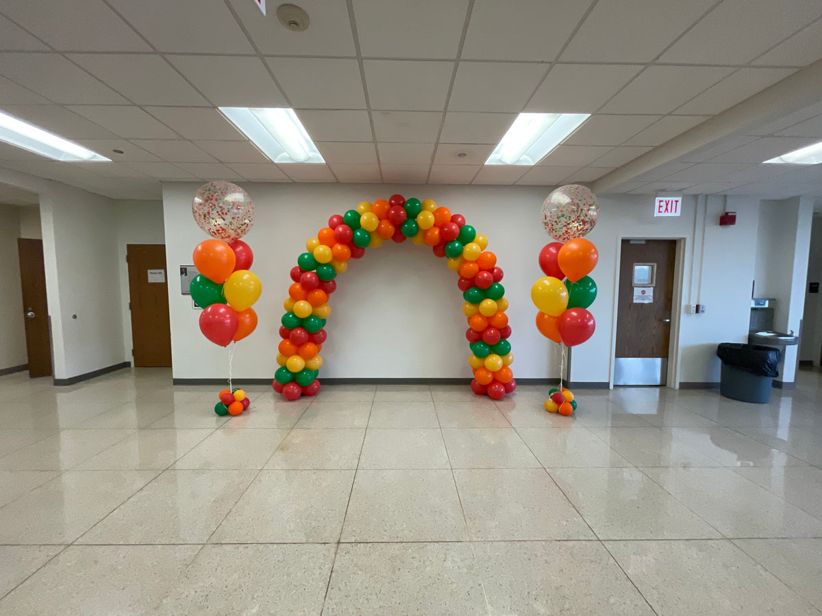 Fall Balloon Arch and Bouquets