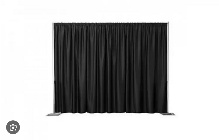 Pipe and Drape with Black Curtain Rental 8x8 or 8x10 Rental