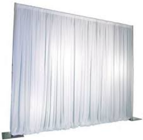 Rental Pipe and Drape with White Curtain 8x8 or 8x10