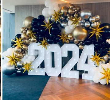 Light Up Year Marquees 4 Foot -Numbers Only, Wood Rental