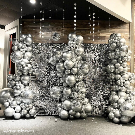 Silver Shimmer Wall Rental 7x7