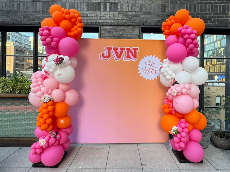 Balloon Column Step and Repeat Floral