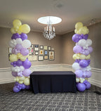 Lavendar Organic Garland Columns, Birthday 8 foot