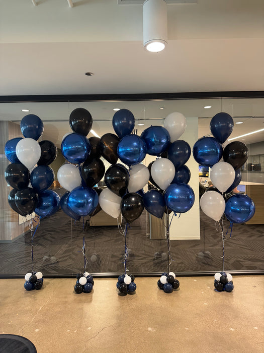 Blue and Black Helium Balloon Bouquets