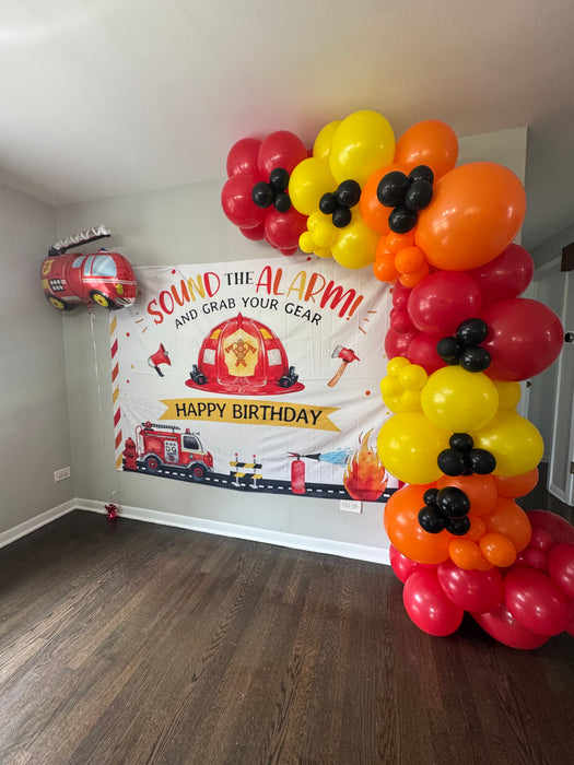 Firetruck Theme Balloon Arch
