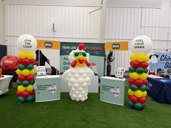 Chicken Balloon Sculpture Corporate Event Sculpture Scene