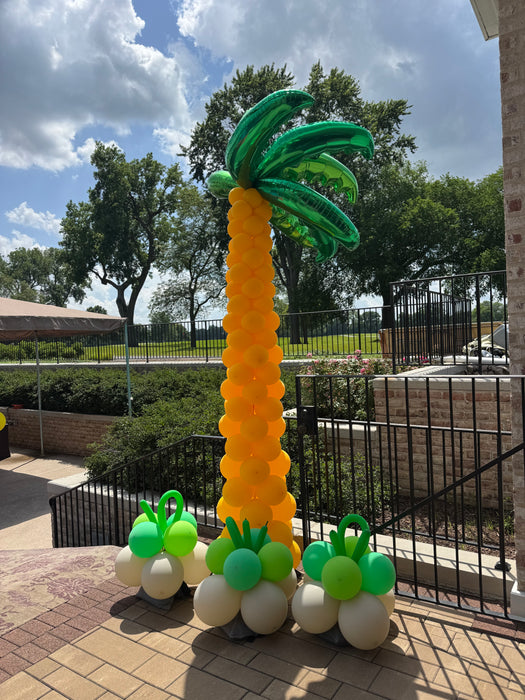Beach Theme Palm Tree Balloon Column