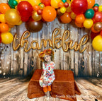Thanksgiving "Thankful" Written in Cursive & Organic Garland