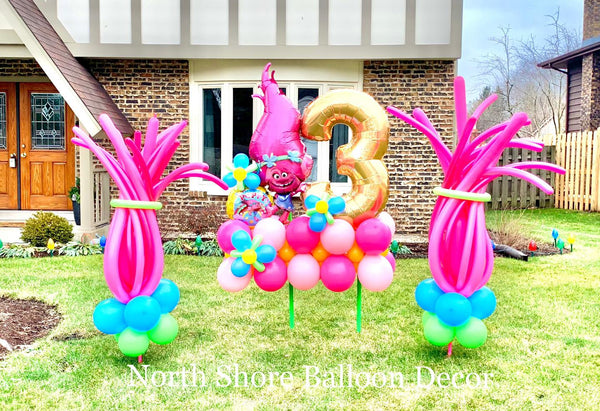 Trolls 3rd Birthday Sculptures & Scene