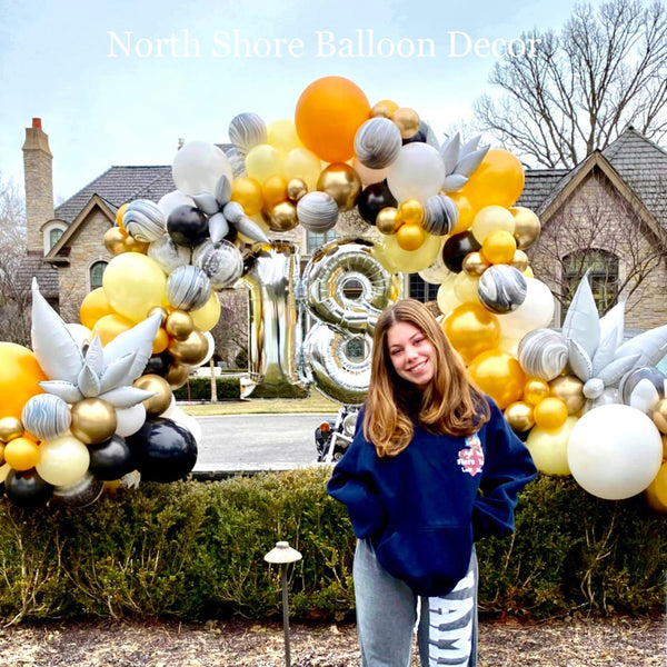 Elaborate 18th Birthday Trending Organic Balloon Arch with Numbers