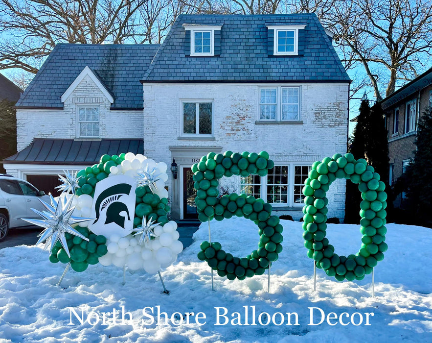 Strong 50th Birthday Number Sculptures & Balloon Mini Wall