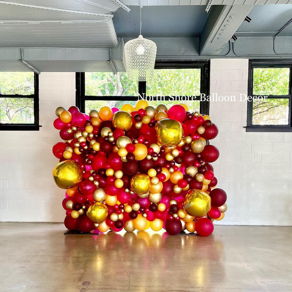 Maroon Organic Balloon Wall & Backdrop