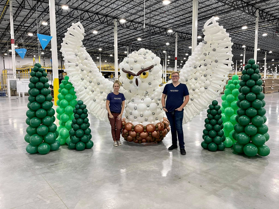 Soaring Snow Owl Corporate Event Sculpture Scene