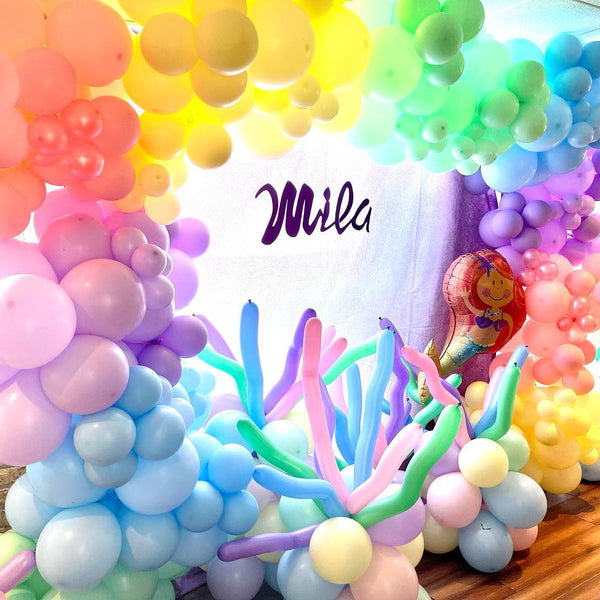 Swimming Mermaid Birthday Photo Op Frame with Ocean Plants