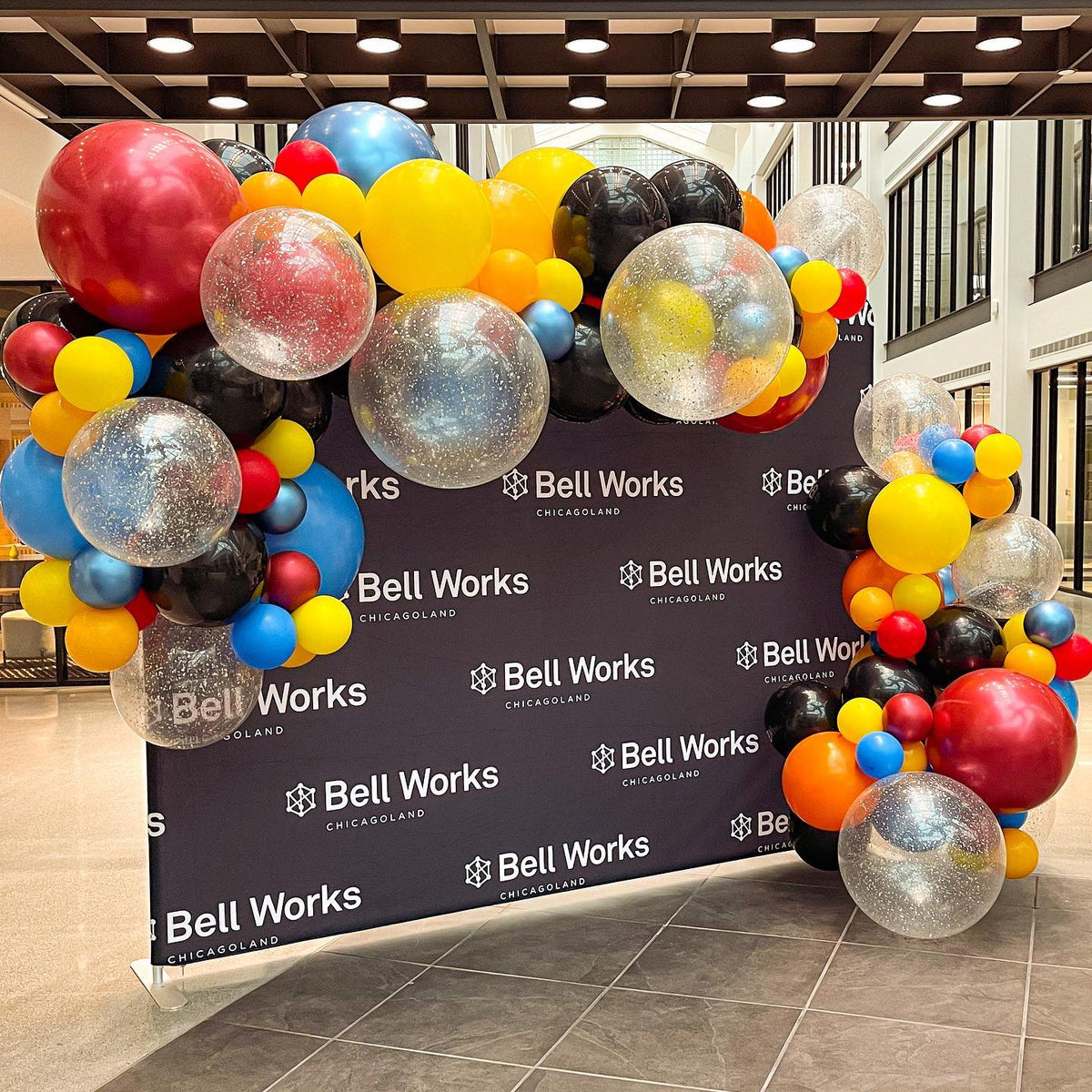 Lively Promotional Event Backdrop Garland
