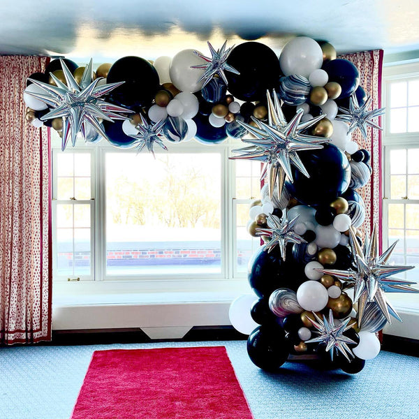 Showstopper Organic Demi Balloon Arch with 12 Point Spike Stars