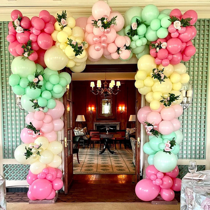 Bridgerton Organic Balloon Arch with Fresh Flowers