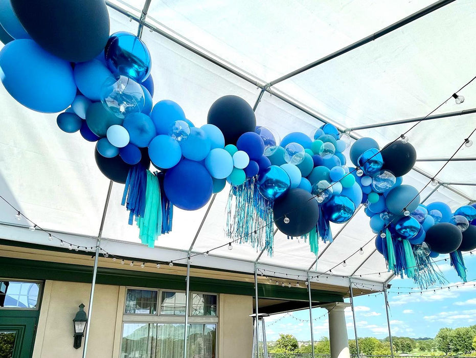 party tent decoration Bluegrass Party Tent Garland with Tassels and Twinkle Lights