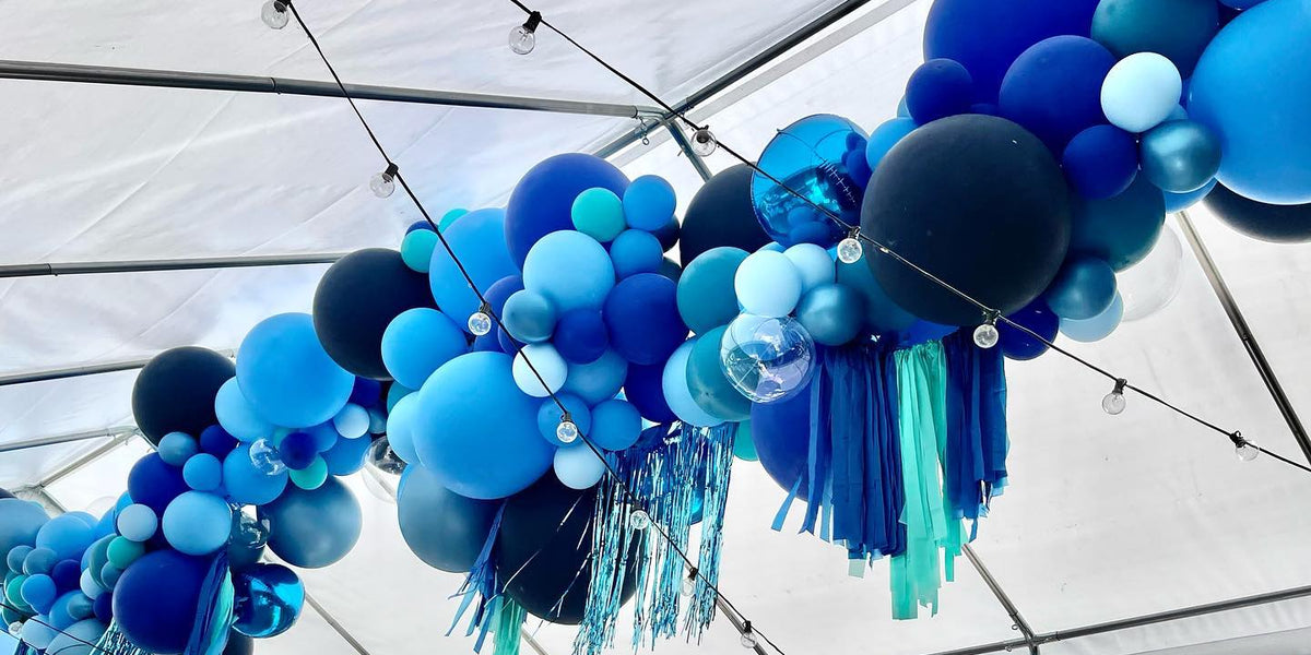 tent balony Bluegrass Party Tent Garland with Tassels and Twinkle Lights