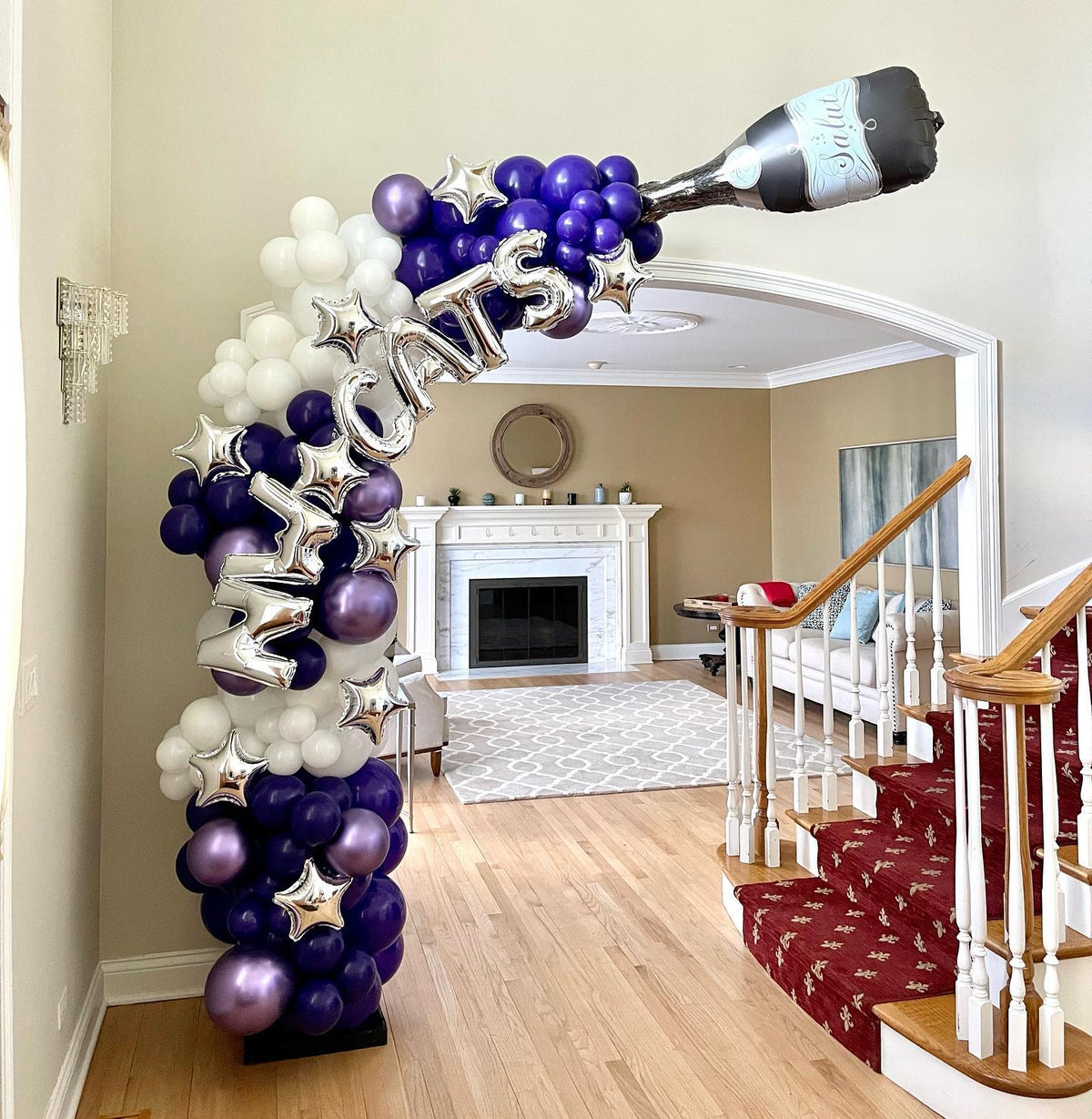 Bubbly Brunch Demi Balloon Arch with Champagne Foil