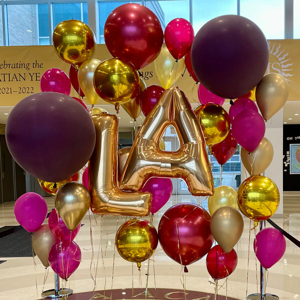 Sporting Event Helium Balloon Wall with Letters