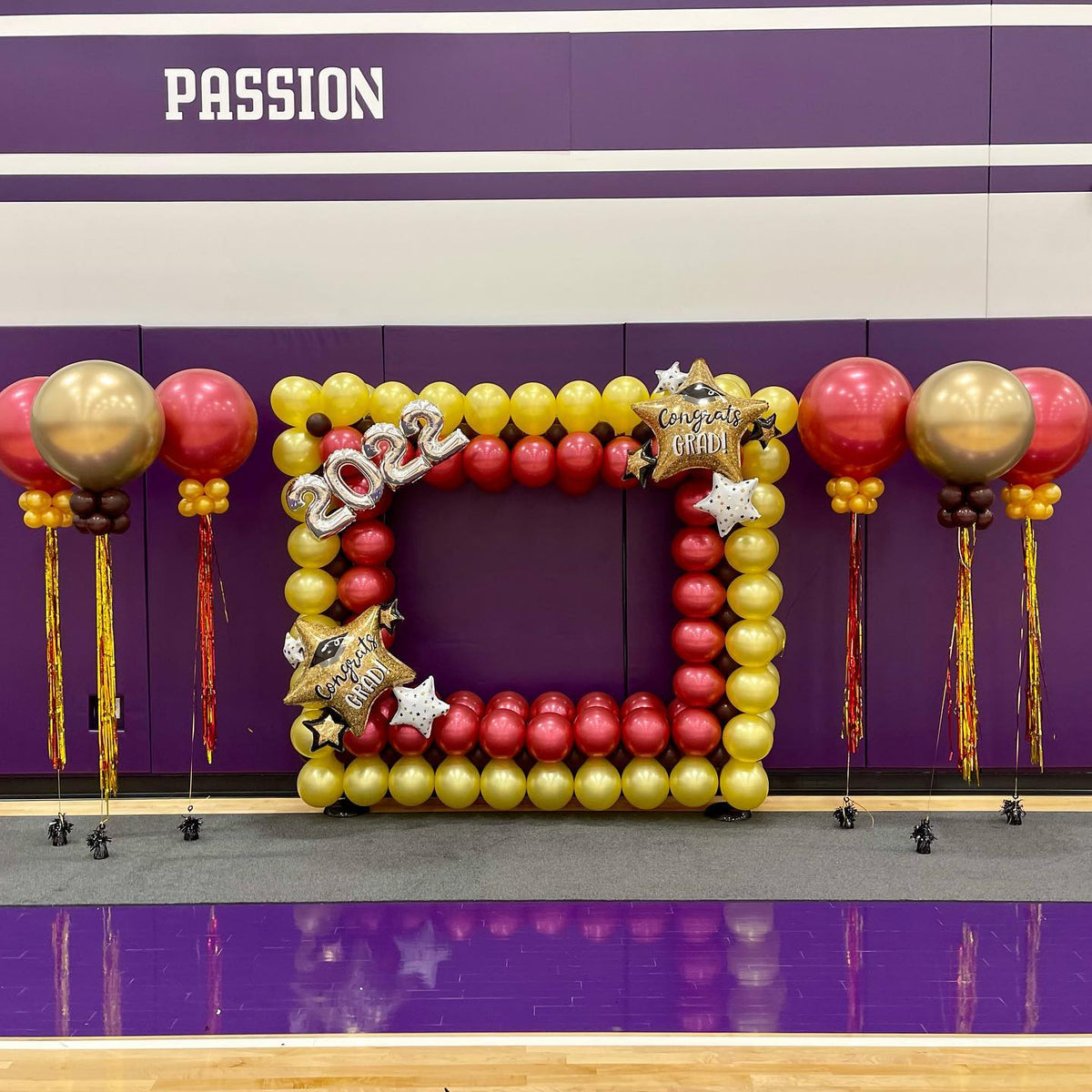 Class Colors High School Graduation Frame & Helium Tassels