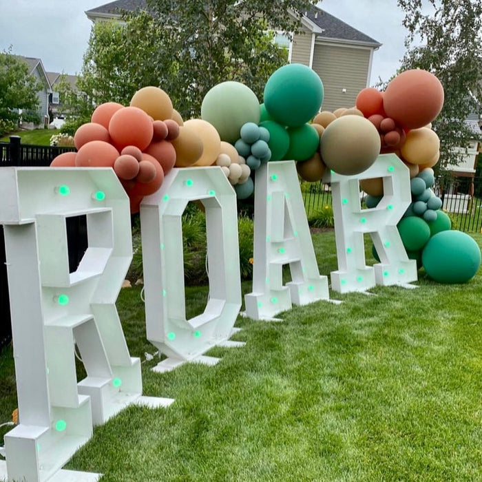 Dino "ROAR" Birthday Garland & LED Letters Sign