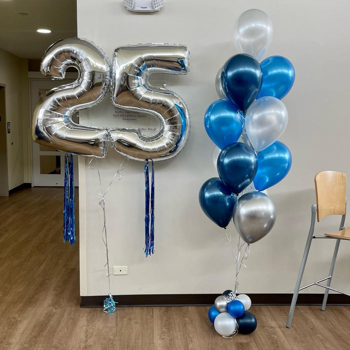 Shining 25 Year Corporate Anniversary Helium Bouquet & Numbers