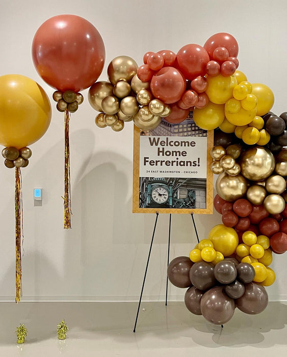 Ferrero Rochet New Office Garland Sign & Helium Tassels